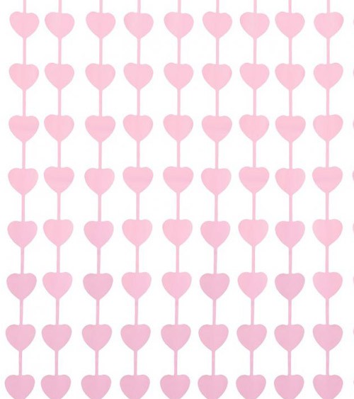 Herz-Vorhang - Macaron rosa - 1 x 2 m
