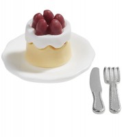 Kuchenteller mit Törtchen - 2,5 cm - 4-teilig