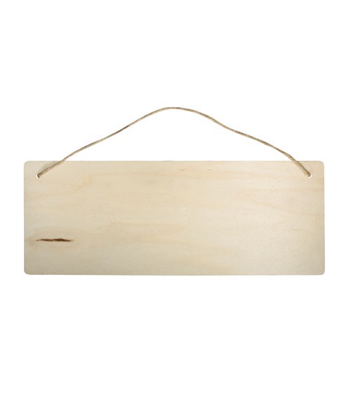 Holzschild "Rechteck" - natur - 40 x 15 cm