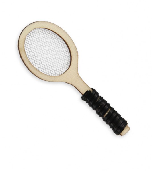 Tennisschläger aus Holz - 2,2 x 6 cm