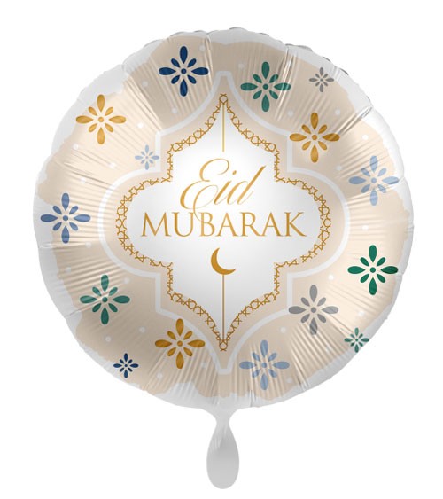 Runder Folienballon "Eid Mubarak" - bunt - 43 cm