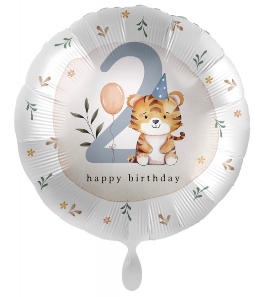 Folienballon "Tiger" - 2. Geburtstag - 43 cm