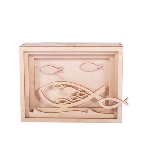 DIY 3D-Geschenkbox aus Holz "Fisch" - 11,5 x 8,5 x 5 cm