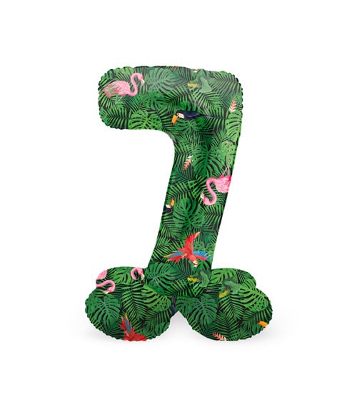 Stehender Folienballon Zahl "7" - Jungle Vibe - 41 cm