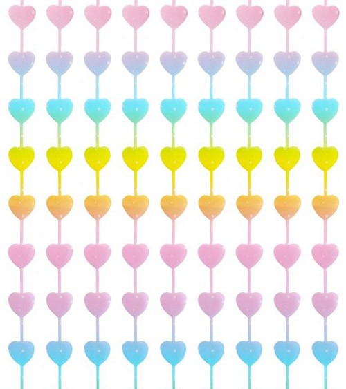 Herz-Vorhang - Macaron pastell - 1 x 2 m