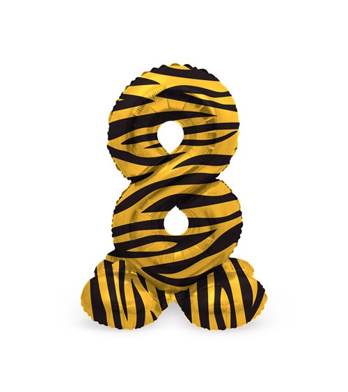 Stehender Folienballon Zahl "8" - Tiger Chic - 41 cm