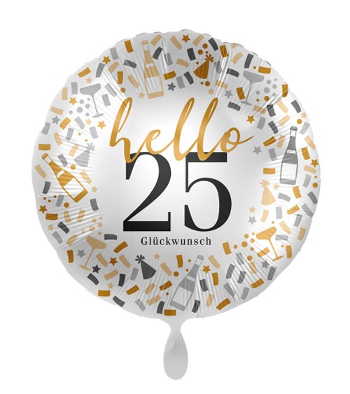 Folienballon "Hello 25 - Glückwunsch"