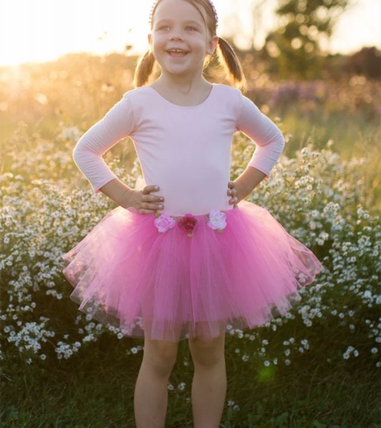 Tutu-Rock mit Rosen - 4-6 Jahre