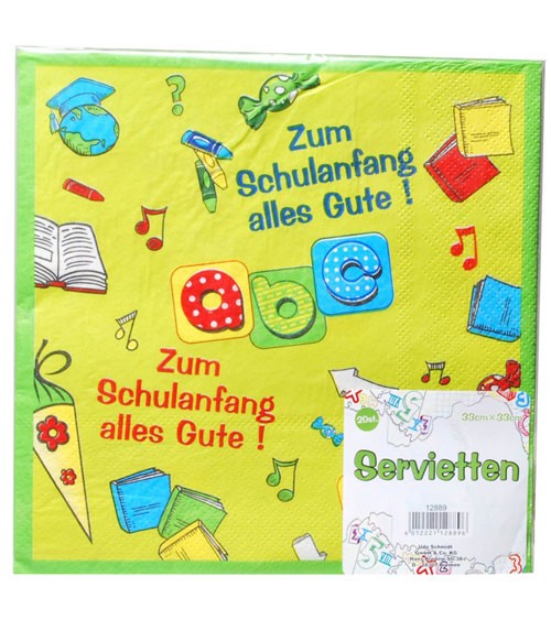 Servietten "Zum Schulanfang alles Gute" - 20 Stück