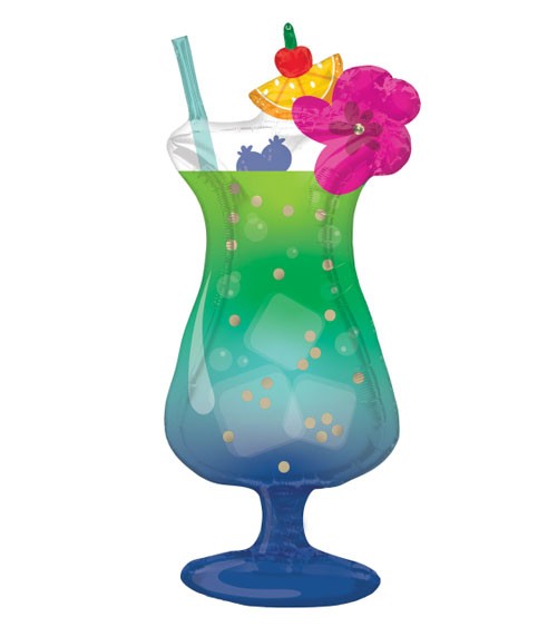 SuperShape-Folienballon "Hawaii-Cocktail" - 40 x 93 cm