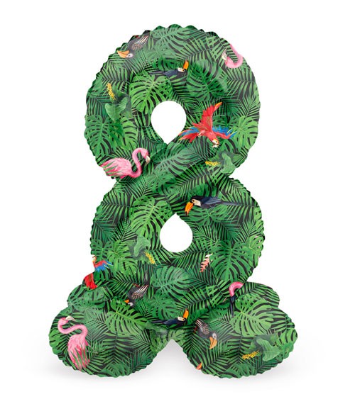 Stehender Folienballon Zahl "8" - Jungle Vibe - 72 cm