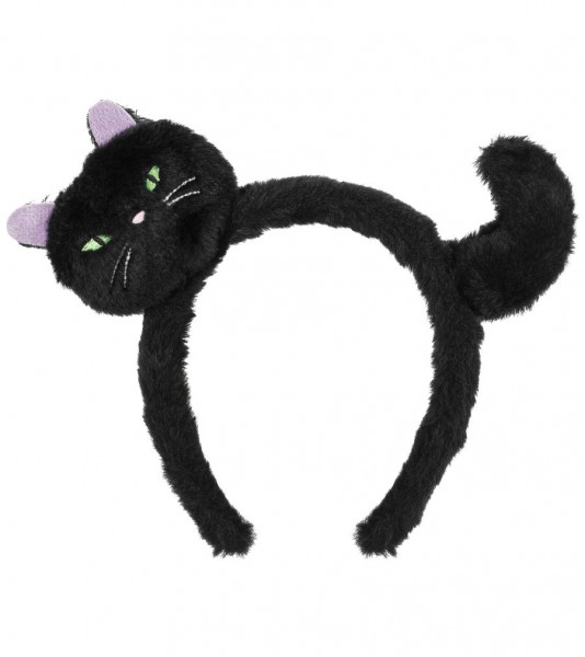 Haarreif mit schwarzer Katze - 19 x 18 cm
