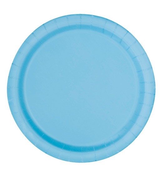 Pappteller "Powder Blue" - 16 Stück