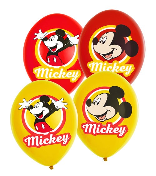 Luftballon-Set "Mickey" - rot/gelb - 6 Stück