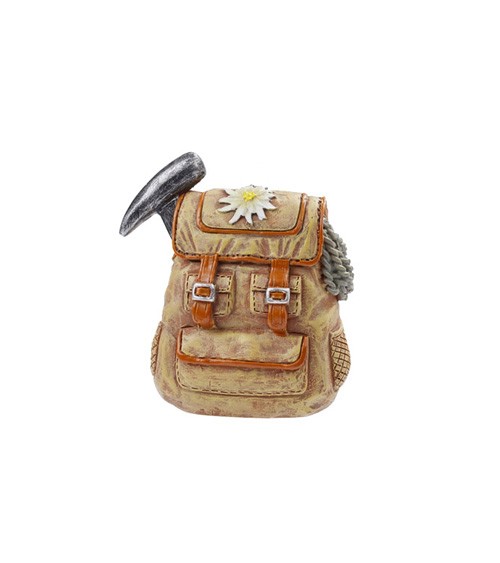 Mini Wanderrucksack aus Polyresin - natur - 4,5 cm