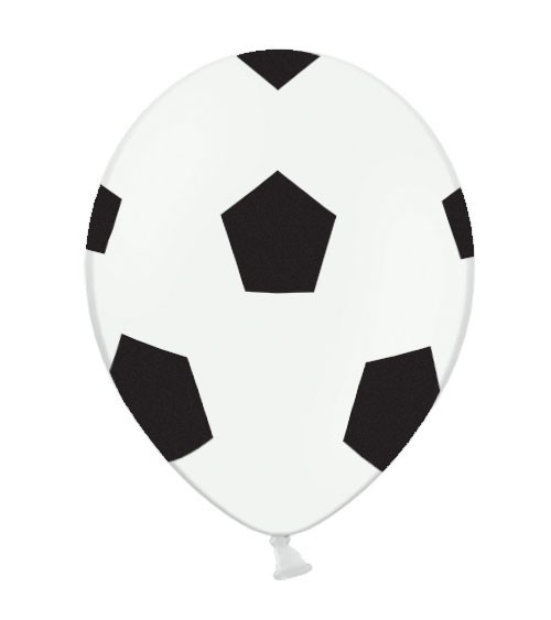 Luftballons "Fußball" - weiß/schwarz - 6 Stück