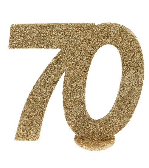 Tischaufsteller "70" - gold - 10 x 10 cm