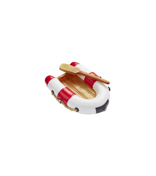 Mini Schlauchboot - rot, weiß - 7 x 5 cm