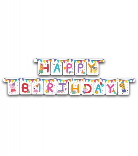 DIY Happy Birthday Girlande "Peppa Pig" - 3 m