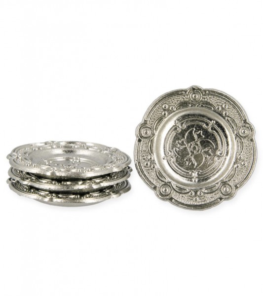 Silberne Teller - 2,5 cm - 4 Stück