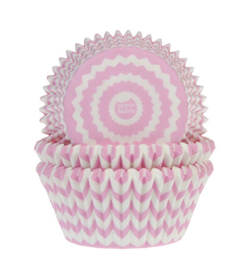 Papierförmchen "Chevron"- rosa - 50 Stück