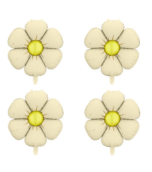 Folienballons "Daisies" - creme - 65 cm - 4 Stück