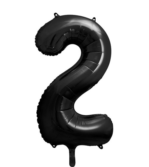 SuperShape Folienballon "2" - schwarz - 86 cm