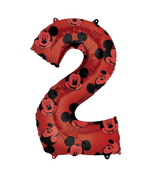 SuperShape-Folienballon "2" - Mickey Mouse - 66 cm