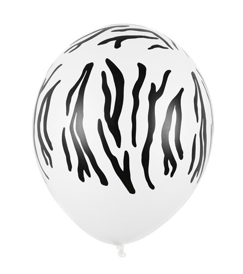 Luftballons "Zebra-Print" - weiß, schwarz - 50 Stück