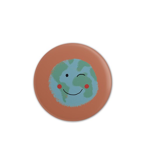 Button "Smile Erde" - 32 mm