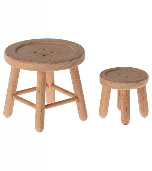 Tisch und Hocker Set "Knöpfe" - 2-teilig