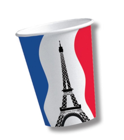Pappbecher "Frankreich" - 10 Stück