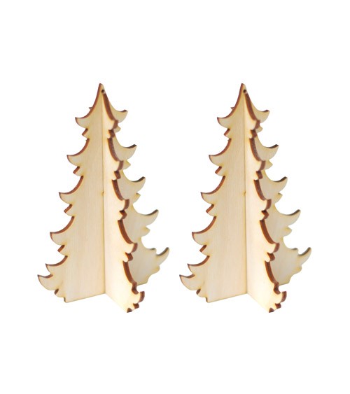 DIY Tannenbäume aus Holz - 10 x 15 cm - 2 Stück