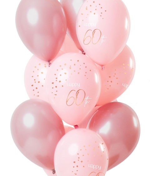 Luftballon-Set "Elegant Lush Blush - 60. Geburtstag - 12-teilig