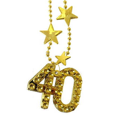 Goldene Halskette aus Kunststoff "40. Geburtstag"
