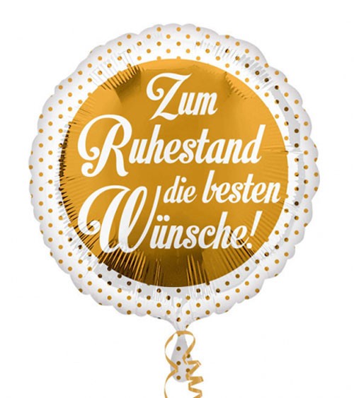 Runder Folienballon "Zum Ruhestand" - 43 cm