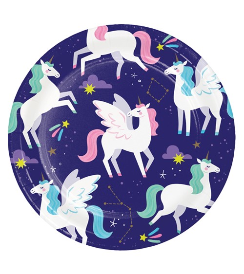 Pappteller "Unicorn Galaxy" - 8 Stück