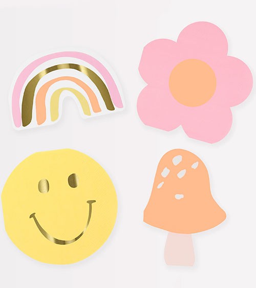 Shape-Servietten "Happy Icons" - 16 Stück