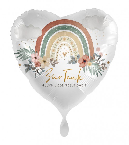 Herz-Folienballon "Zur Taufe - Glück Liebe Gesundheit"