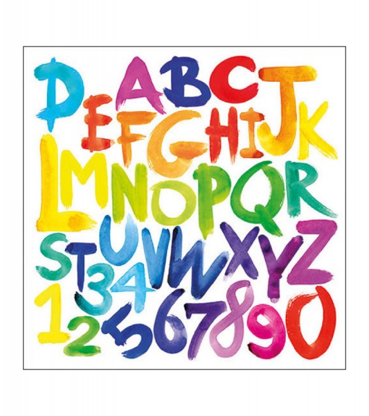 Servietten "Alphabet & Zahlen" - 20 Stück