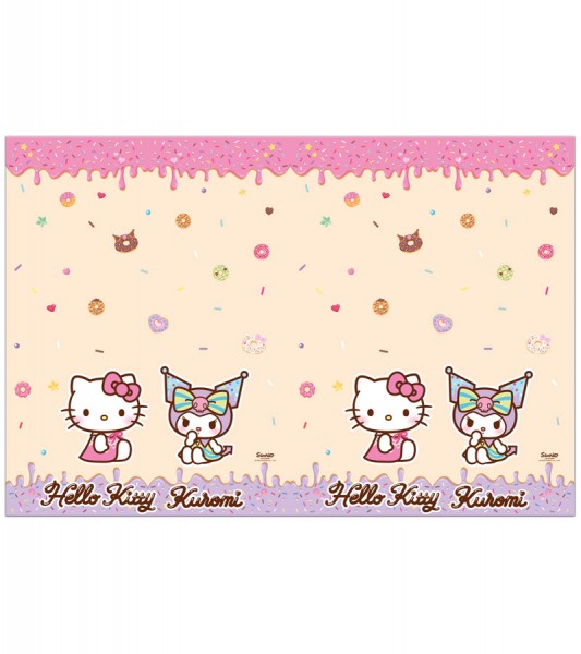 Kunststoff-Tischdecke "Kuromi und Hello Kitty" - 120 x 180 cm