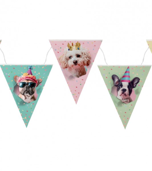 Wimpelgirlande "Cool Dogs Club" - 3 m