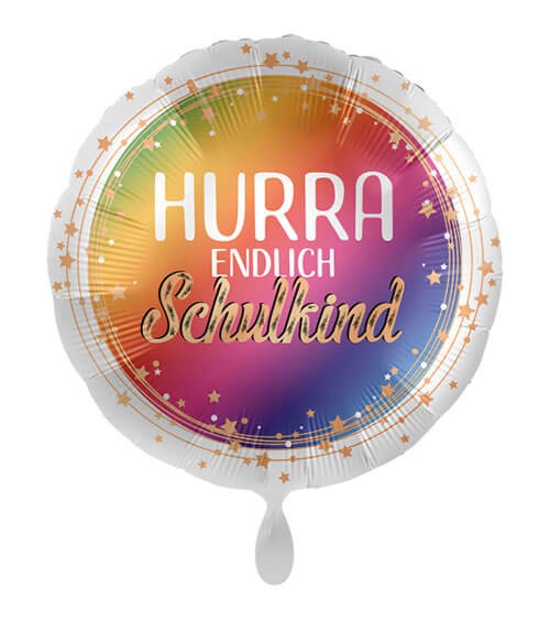 Folienballon mit Sternen "Hurra endlich Schulkind"