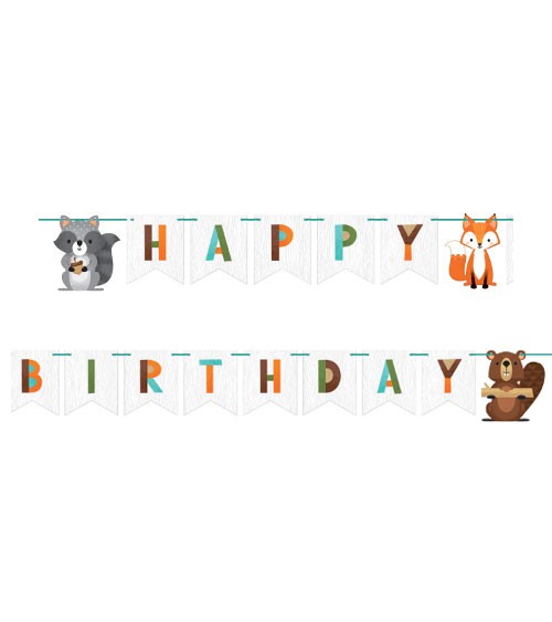 Happy Birthday Girlande "Wild One Woodland" - 2,5 m