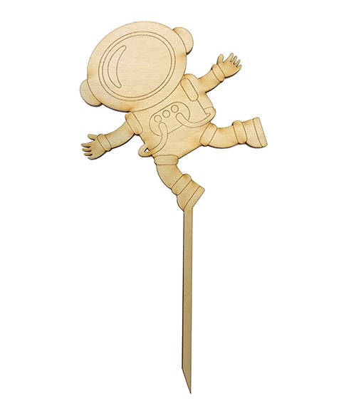 Cake-Topper aus Holz "Astronaut" - 10 x 20 cm