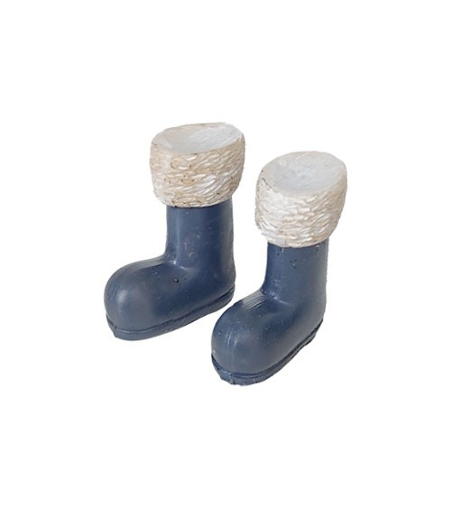 Mini Wichtelstiefel aus Polyresin - blau - 3,1 x 4 cm - 1 Paar