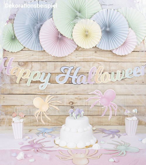 "Happy Halloween"-Girlande - pastell - 2 m