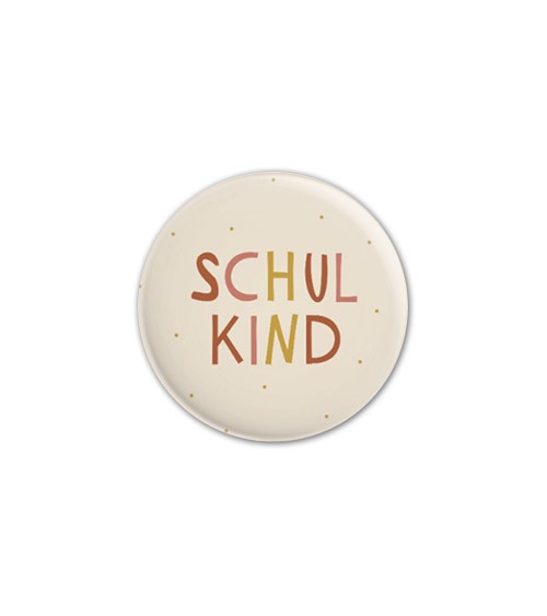 Button "Schulkind" - orange, pink, senf - 32 mm