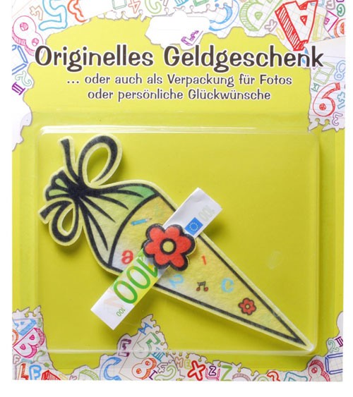 Geldgeschenkverpackung "Schultüte" - 5 x 17 cm