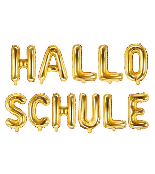 Folienballon-Set "Hallo Schule" - gold